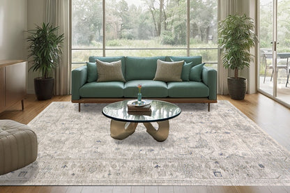 Dharma Transitional Ivory/Beige Floral Low Pile Rug