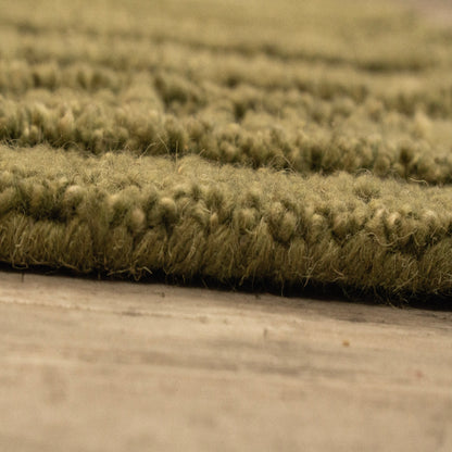 Drift Modern Green Striped Medium Pile Rug