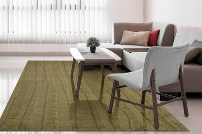 Drift Modern Green Striped Medium Pile Rug