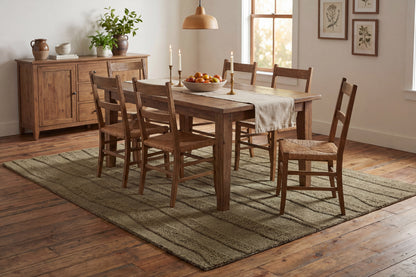 Drift Modern Green Striped Medium Pile Rug
