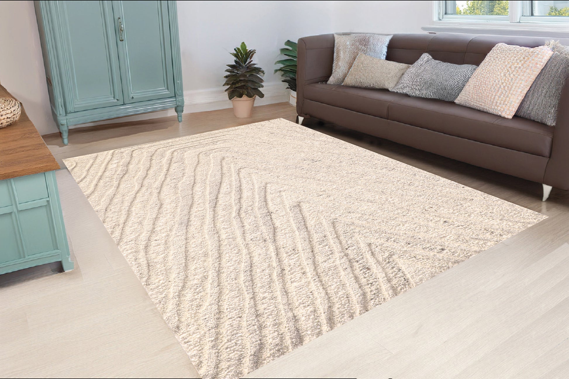 Drift Modern Cream Chevron Medium Pile Rug