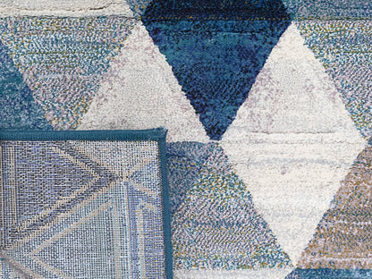 Eclipse Contemporary Blue/Multi Geometric Medium Pile Rug
