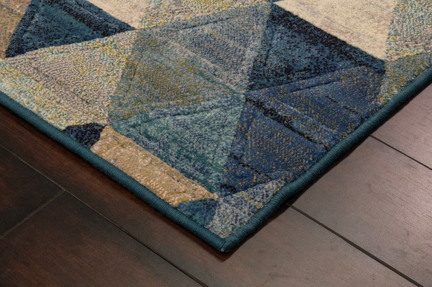 Eclipse Contemporary Blue/Multi Geometric Medium Pile Rug