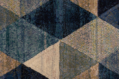 Eclipse Contemporary Blue/Multi Geometric Medium Pile Rug