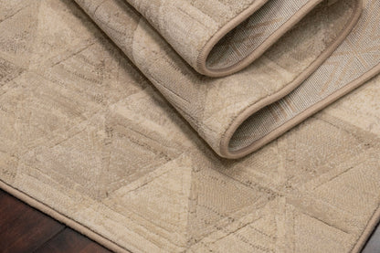 Eclipse Contemporary Beige Geometric Medium Pile Rug