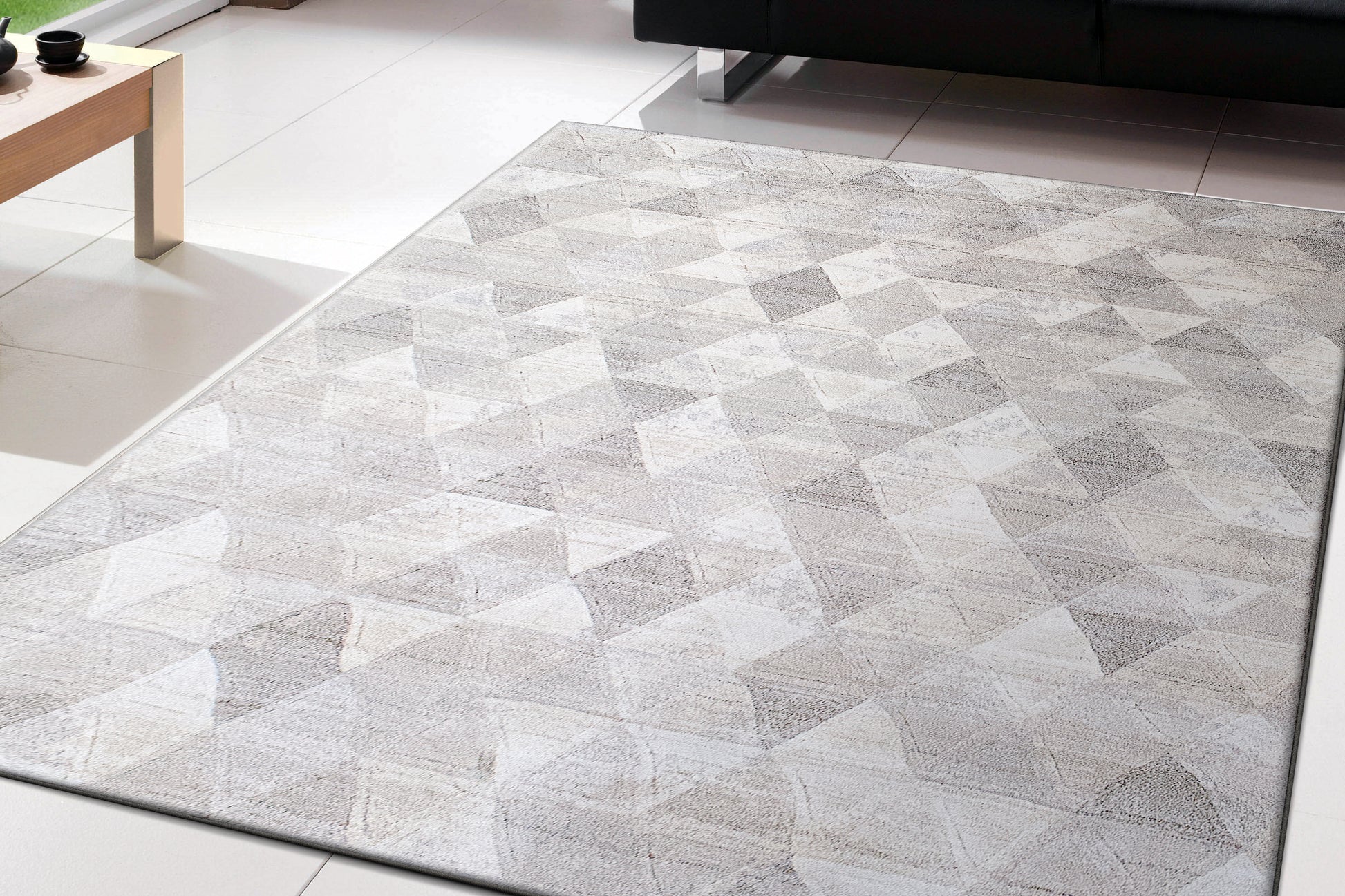 Eclipse Contemporary Beige Geometric Medium Pile Rug