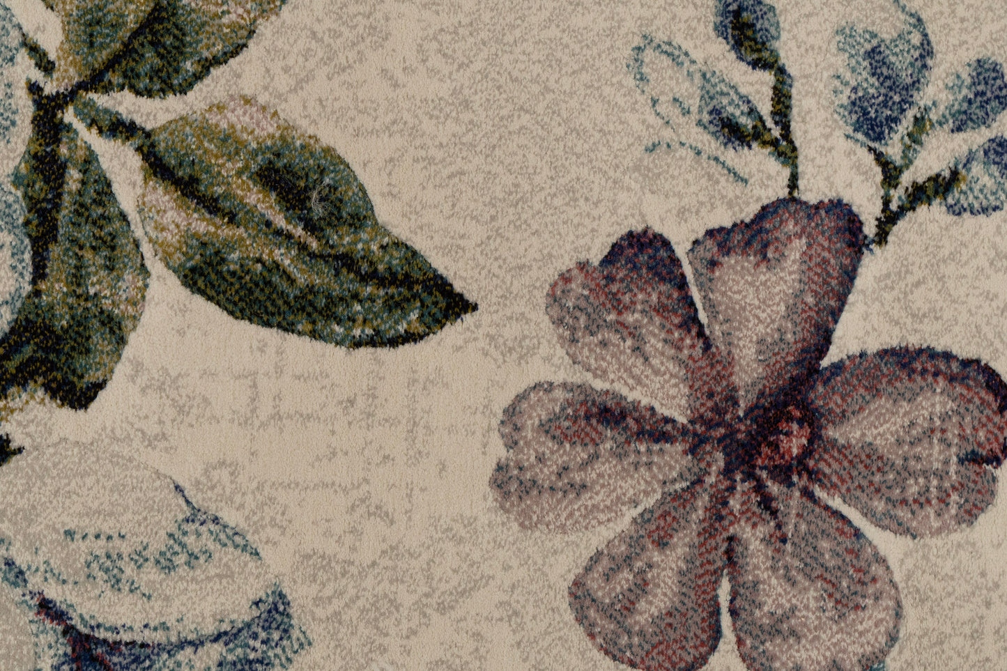 Eclipse Transitional Cream/Blue Floral Medium Pile Rug