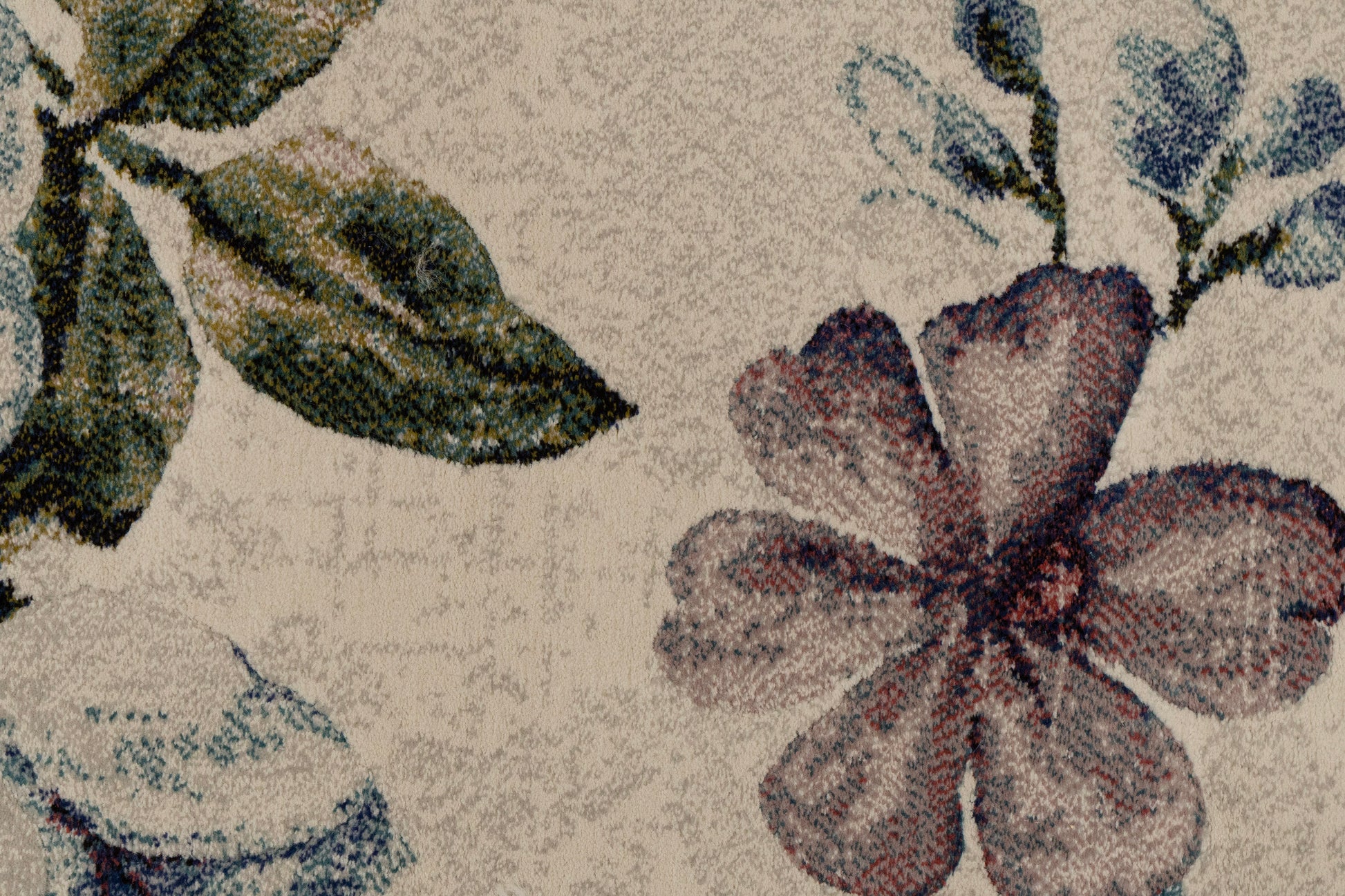 Eclipse Transitional Cream/Blue Floral Medium Pile Rug