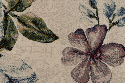 Eclipse Transitional Cream/Blue Floral Medium Pile Rug