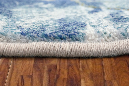 Eclipse Transitional Cream/Blue Floral Medium Pile Rug