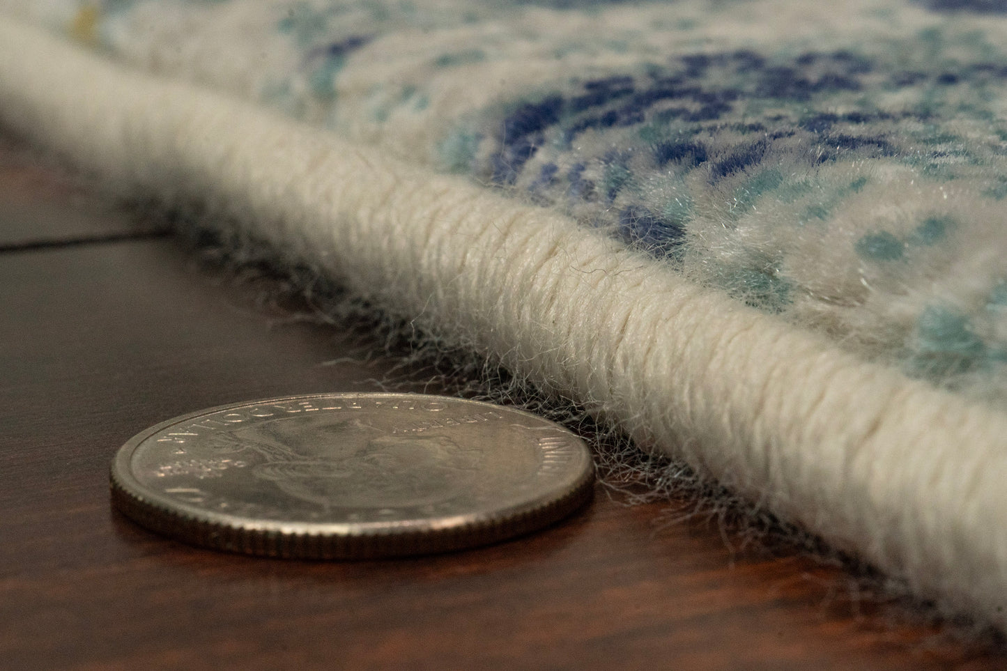 Eclipse Transitional Cream/Blue Floral Medium Pile Rug