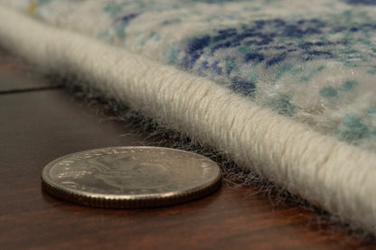 Eclipse Transitional Cream/Blue Floral Medium Pile Rug