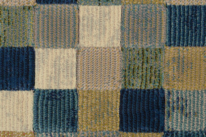 Eclipse Contemporary Multi/Blue Geometric Medium Pile Rug