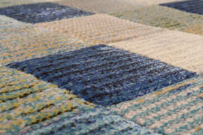 Eclipse Contemporary Multi/Blue Geometric Medium Pile Rug