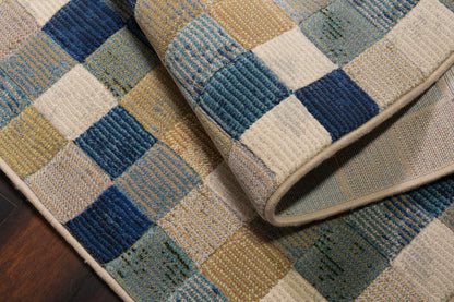 Eclipse Contemporary Multi/Blue Geometric Medium Pile Rug