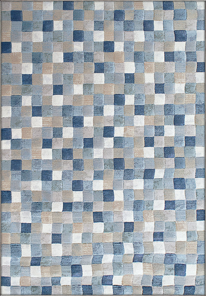 Eclipse Contemporary Multi/Blue Geometric Medium Pile Rug