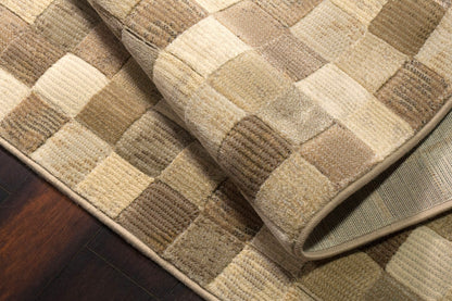 Eclipse Contemporary Beige Geometric Medium Pile Rug