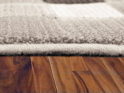 Eclipse Contemporary Beige Geometric Medium Pile Rug