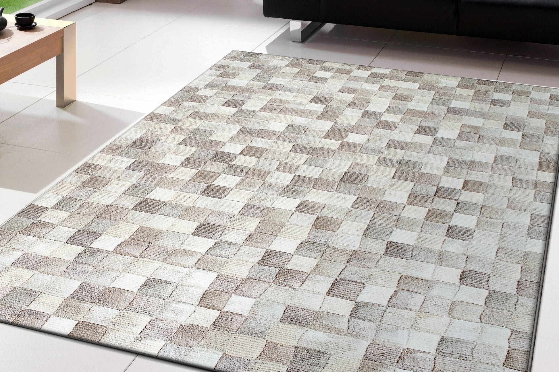 Eclipse Contemporary Beige Geometric Medium Pile Rug
