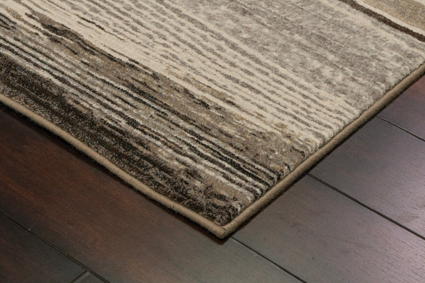 Eclipse Modern Beige/Brown/Grey Striped Medium Pile Rug