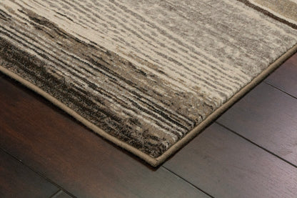 Eclipse Modern Beige/Brown/Grey Striped Medium Pile Rug