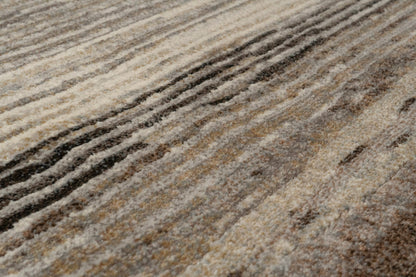 Eclipse Modern Beige/Brown/Grey Striped Medium Pile Rug