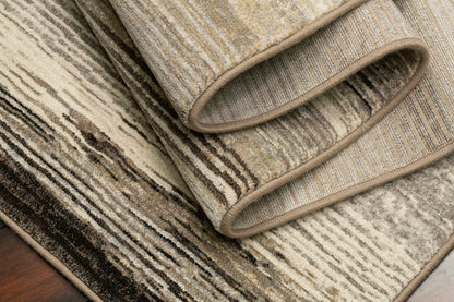Eclipse Modern Beige/Brown/Grey Striped Medium Pile Rug