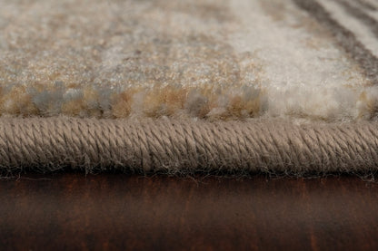 Eclipse Modern Beige/Brown/Grey Striped Medium Pile Rug