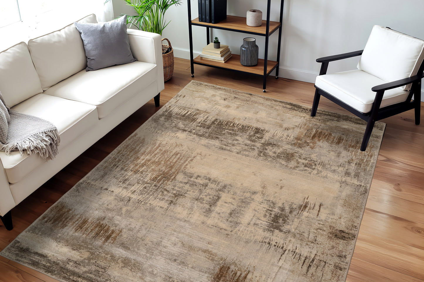 Eclipse Contemporary Beige Modern Medium Pile Rug