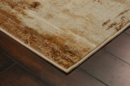 Eclipse Contemporary Beige/Rust Modern Medium Pile Rug