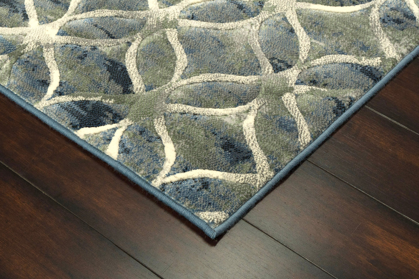 Eclipse Contemporary Blue Modern Medium Pile Rug