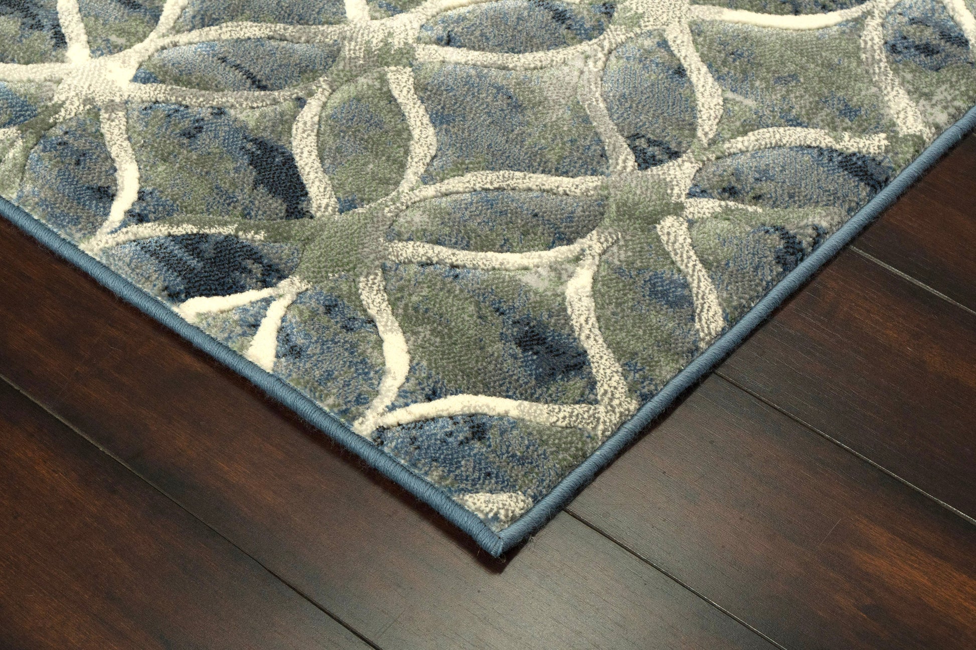 Eclipse Contemporary Blue Modern Medium Pile Rug