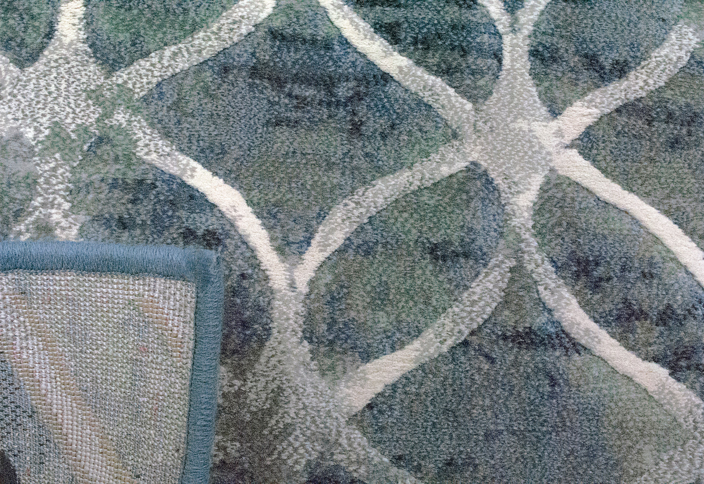 Eclipse Contemporary Blue Modern Medium Pile Rug