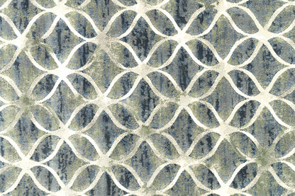 Eclipse Contemporary Blue Modern Medium Pile Rug