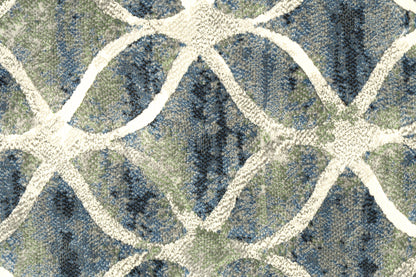 Eclipse Contemporary Blue Modern Medium Pile Rug