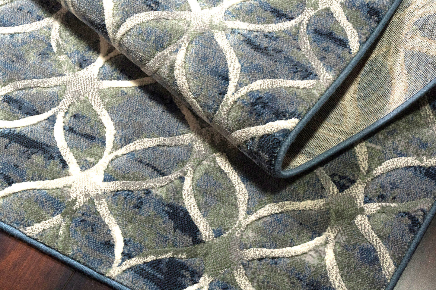 Eclipse Contemporary Blue Modern Medium Pile Rug