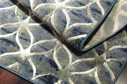 Eclipse Contemporary Blue Modern Medium Pile Rug