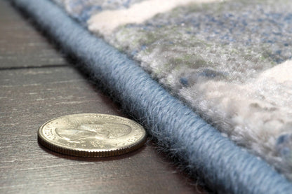 Eclipse Contemporary Blue Modern Medium Pile Rug