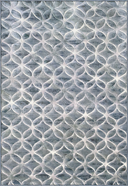 Eclipse Contemporary Blue Modern Medium Pile Rug