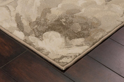 Eclipse Contemporary Beige/Cream Floral Medium Pile Rug