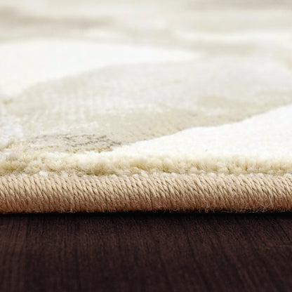 Eclipse Contemporary Beige/Cream Floral Medium Pile Rug