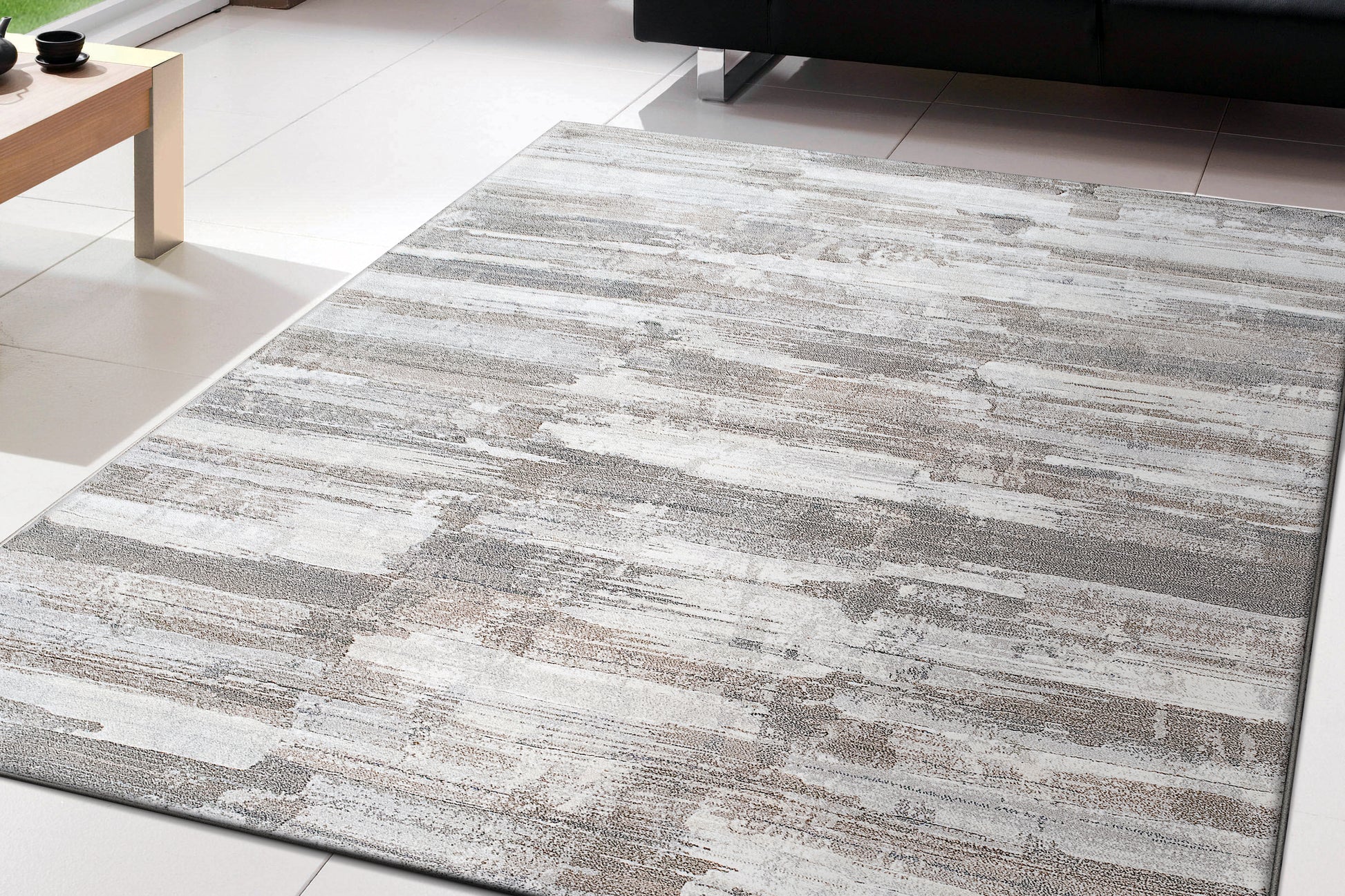 Eclipse Contemporary Beige Modern Medium Pile Rug