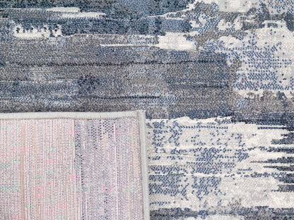 Eclipse Contemporary Blue Modern Medium Pile Rug