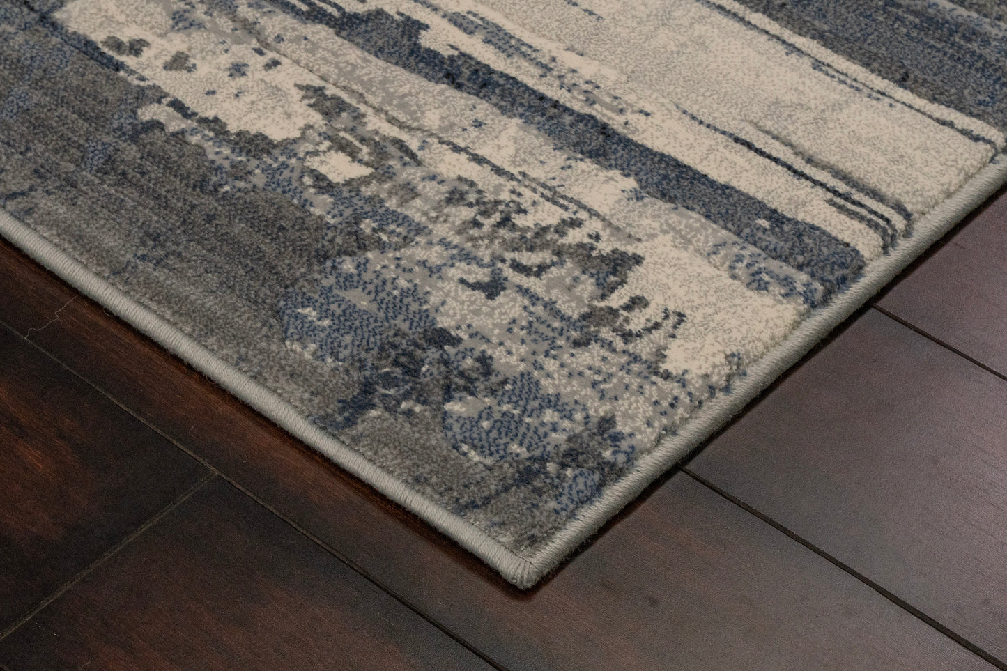 Eclipse Contemporary Blue Modern Medium Pile Rug