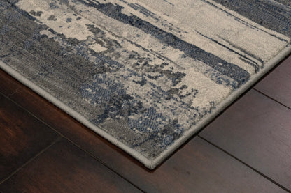 Eclipse Contemporary Blue Modern Medium Pile Rug