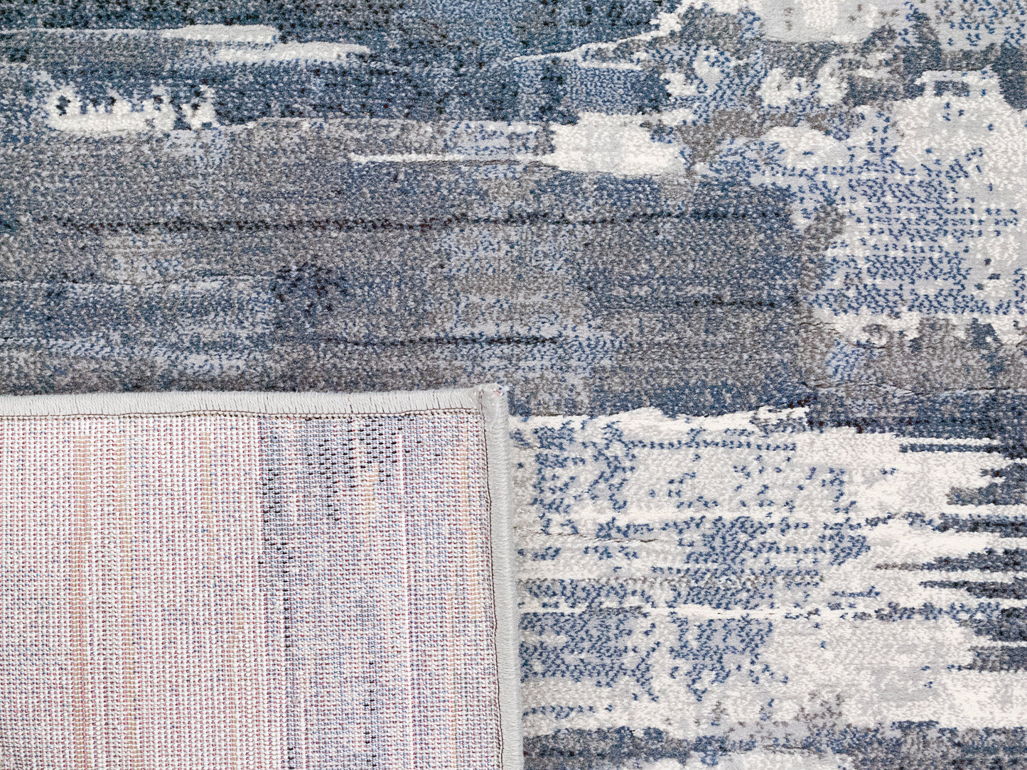 Eclipse Contemporary Blue Modern Medium Pile Rug