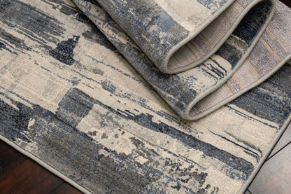 Eclipse Contemporary Blue Modern Medium Pile Rug