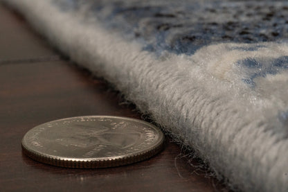 Eclipse Contemporary Blue Modern Medium Pile Rug