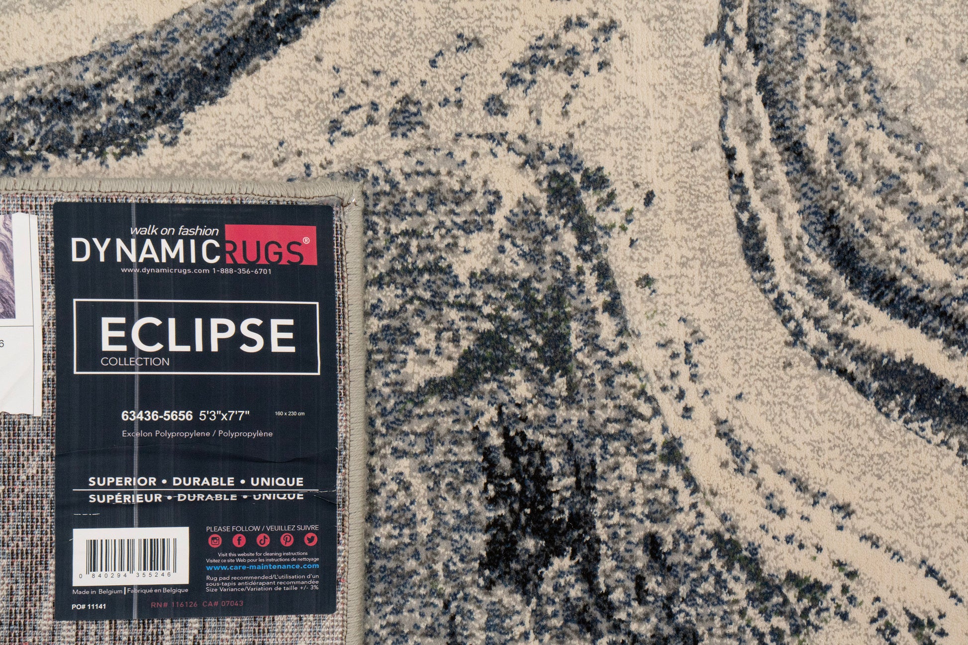 Eclipse Modern Grey/Cream Abstract Medium Pile Rug
