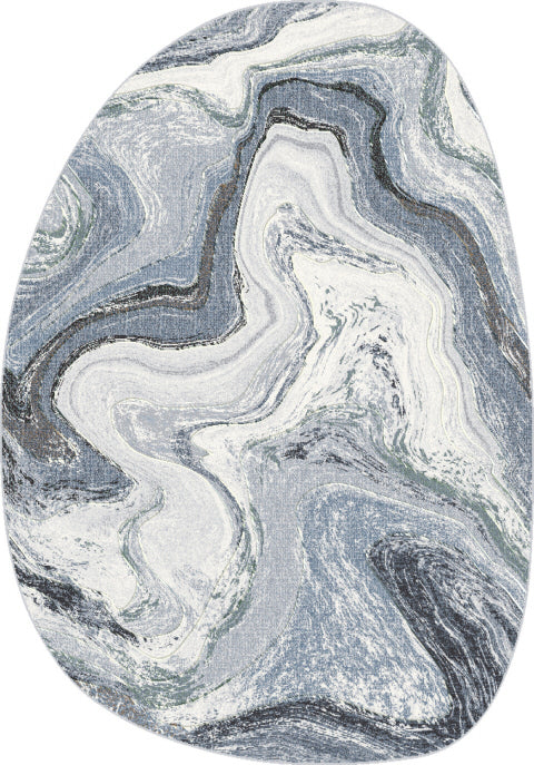 Eclipse Modern Grey/Cream Abstract Medium Pile Rug